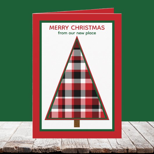 Cartes Pour Fêtes Annuelles Red Change of Address Holiday Moving Announcement