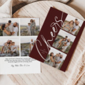 Cartes Pour Fêtes Annuelles Red Cheers minimal moderne élégant Script Noël