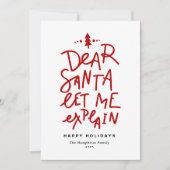 Cartes Pour Fêtes Annuelles Red Cher Père Noël Laissez-moi expliquer Noël drôl (Devant)