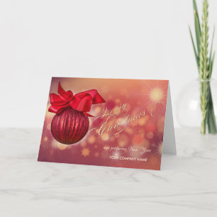 Cartes Pour Fêtes Annuelles Red Christmas Balls, Snowflake Dark Company