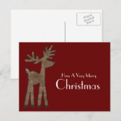 Cartes Pour Fêtes Annuelles Red Christmas Reindeer (Devant / Derrière)