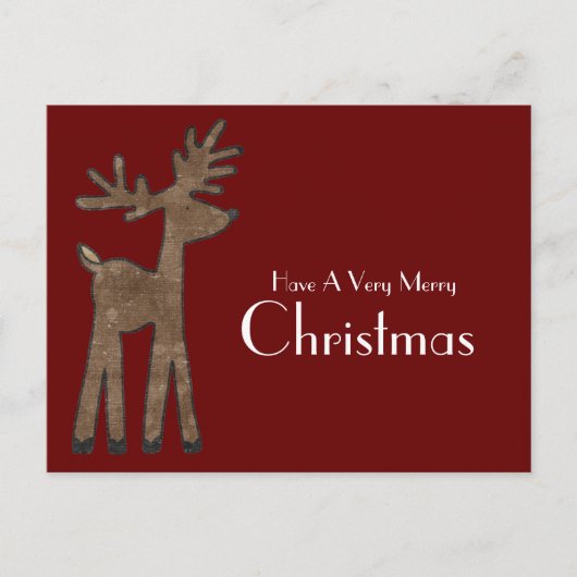 Cartes Pour Fêtes Annuelles Red Christmas Reindeer (Devant)