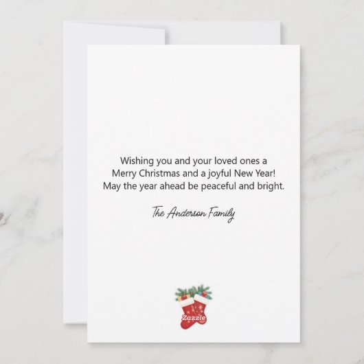 Cartes Pour Fêtes Annuelles Red Christmas Socks Holiday Greeting Card (Dos)