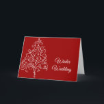 Cartes Pour Fêtes Annuelles Red Christmas Tree Winter Wedding Enregistrer la d<br><div class="desc">Annoncez vos nouveautés de décembre avec la fête Red Christmas Tree Winter Wedding Save the Date Annonce Greeting Card. La couleur de l'arrière - plan extérieur de la carte est également personnalisable pour que vous puissiez la modifier en fonction des couleurs de votre mariage, si vous le souhaitez. Cet élégant...</div>