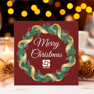 Cartes Pour Fêtes Annuelles Red Christmas Werath Custom Company Marketing