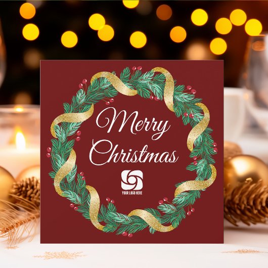 Cartes Pour Fêtes Annuelles Red Christmas Werath Custom Company Marketing