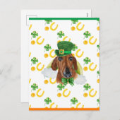 Cartes Pour Fêtes Annuelles Red Dachshund Shamrock St. Patricks Day (Devant / Derrière)