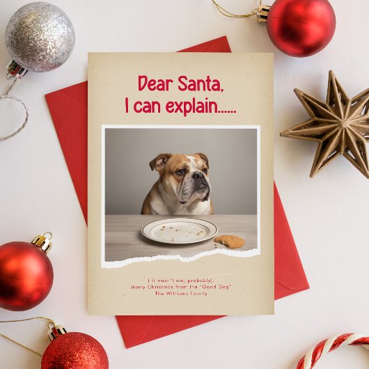 Cartes Pour Fêtes Annuelles Red Dear Santa I Can Explain Funny Dog Christmas
