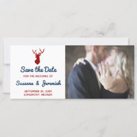 Red Deer Mountain Bleu rustique Sauvez la date