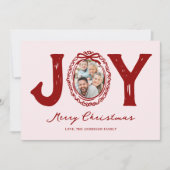Cartes Pour Fêtes Annuelles Red Doodle Joy Photo Noël (Devant)