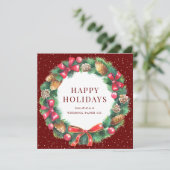 Cartes Pour Fêtes Annuelles Red En vichy Plaid Holly Berries (Debout devant)