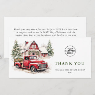 Cartes Pour Fêtes Annuelles Red Farm Truck Noël Accueil d'entreprise
