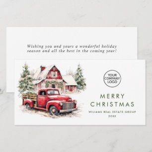 Cartes Pour Fêtes Annuelles Red Farm Truck Noël Accueil d'entreprise