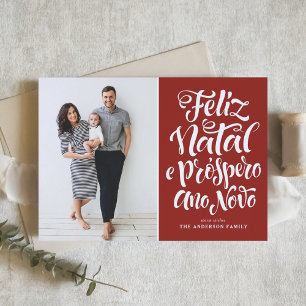 Cartes Pour Fêtes Annuelles Red Feliz Natal Calligraphie Noël Photo