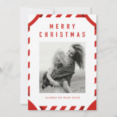 Cartes Pour Fêtes Annuelles Red Festive Frame Joyeux Noël Photo (Devant)