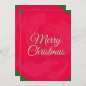 Cartes Pour Fêtes Annuelles Red Floral Merry Christmas  (Devant / Derrière)