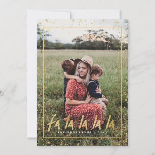 Cartes Pour Fêtes Annuelles Red & Gold Fa La La La La La Snowy Fête Noël