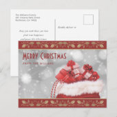 Cartes Pour Fêtes Annuelles Red Gold Holly présente Noël (Devant / Derrière)