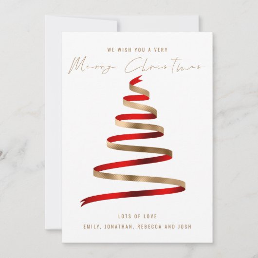 Cartes Pour Fêtes Annuelles Red Gold Tree 2024 Calendrier Joyeux Noël (Devant)