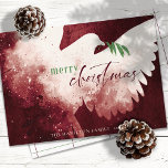 Cartes Pour Fêtes Annuelles Red Green Joyeux Noël Peace Dove<br><div class="desc">Ces cartes de voeux de Noël à plat 7" x 5" présentent une colombe abstraite dans les tons rouge,  vert et blanc. "Joyeux Noël" en rouge et vert avec une branche d'olivier verte. Customisez avec votre nom de famille et votre année.</div>
