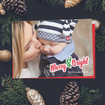 Cartes Pour Fêtes Annuelles Red Green Merry & Bright Photo Card Christmas<br><div class="desc">Partagez dans l'esprit de vacances avec cette carte de Noël Red Green Merry & Bright Photo</div>