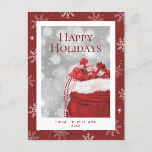 Cartes Pour Fêtes Annuelles Red Happy Holidays Flocon de neige