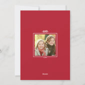 Cartes Pour Fêtes Annuelles Red Happy Holidays Photo manuscrite de script (Dos)