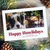 Cartes Pour Fêtes Annuelles Red "Happy Howlidays" des Chiens