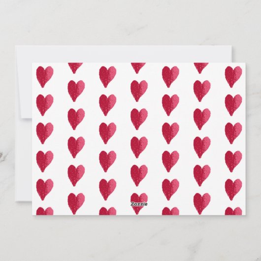 Cartes Pour Fêtes Annuelles Red Heart Valentine`s Day Script Family Photo (Dos)