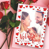 Cartes Pour Fêtes Annuelles Red Hearts Photo Pink Valentine's Day Holiday Card
