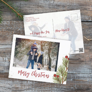 Cartes Pour Fêtes Annuelles Red Holly Berries Photo de Noël