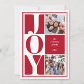 Cartes Pour Fêtes Annuelles Red Joy Photo Collage de Noël moderne (Devant)