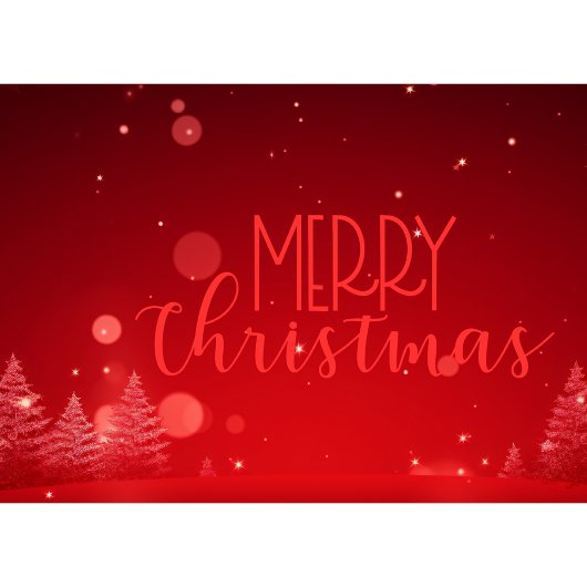 Cartes Pour Fêtes Annuelles Red Joyeux Arbres de Noël Business Holiday Card