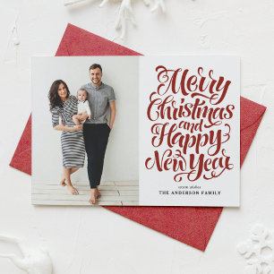 Cartes Pour Fêtes Annuelles Red Joyeux Noël Calligraphie