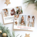 Cartes Pour Fêtes Annuelles RED Joyeux Noël Elégant 9 Collage Multi Photo<br><div class="desc">Partagez les moments forts de votre famille avec cette carte de Noël en revue qui présente un design simple, minimal et propre. Le devant comprend un collage moderne de 6 photos jumelé à l'accueil festif "Joyeux Noël" dans une élégante police serif, avec espace pour personnaliser votre nom de famille ou...</div>