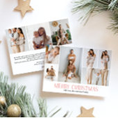 Cartes Pour Fêtes Annuelles RED Joyeux Noël Elégant 9 Collage Multi Photo