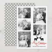 Cartes Pour Fêtes Annuelles Red Joyeux Noël script jeunes mariés photo collage (Devant / Derrière)