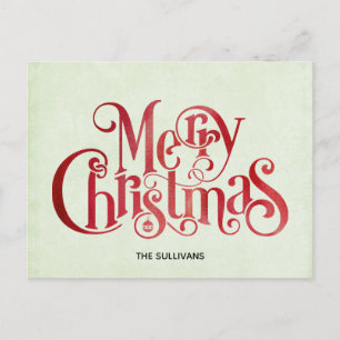 Cartes Pour Fêtes Annuelles Red Joyeux Noël Typographie Festive Police