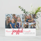 Cartes Pour Fêtes Annuelles Red Joyful 4 photos collage Noël vacances (Debout devant)