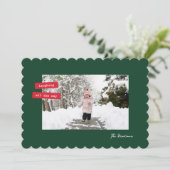 Cartes Pour Fêtes Annuelles Red Label Single Photo Flat Holiday Card (Debout devant)