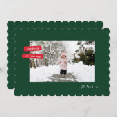 Cartes Pour Fêtes Annuelles Red Label Single Photo Flat Holiday Card (Devant / Derrière)