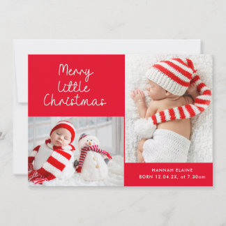 Cartes Pour Fêtes Annuelles Red little christmas holiday birth announcement