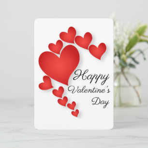 Cartes Pour Fêtes Annuelles Red Love Heart Shape Valentine' Day Grey Card