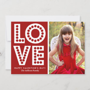 Cartes Pour Fêtes Annuelles Red Love Marquee Valentine's Day Flat Card