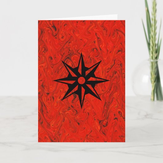 Cartes Pour Fêtes Annuelles Red Marbling (Devant)