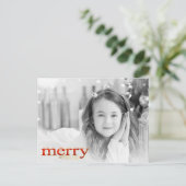 Cartes Pour Fêtes Annuelles Red Merry & Bright White Gold Holiday Photo (Debout devant)