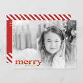 Cartes Pour Fêtes Annuelles Red Merry & Bright White Gold Holiday Photo (Devant / Derrière)