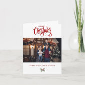 Cartes Pour Fêtes Annuelles Red Merry Christmas Calligraphy Typography Photo (Devant)