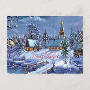 Cartes Pour Fêtes Annuelles Red Merry Christmas Postcard