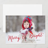 Cartes Pour Fêtes Annuelles Red Merry et Bright Photo (Devant / Derrière)